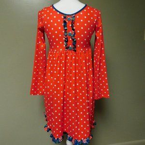 Millie Loves Lily Dress Girls Size 7‎ Red Polka Dot Pullover